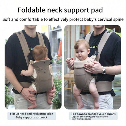 1Pc Baby Carrier, Multifunctional Front and Back Dual-Use Baby Carrier, Adjustable and Comfortable Front Strap-Back Strap, Washable-Machine Washable, Lightweight for Holding Baby All Seasons, Freeing Mom's Hands, a Handy Tool