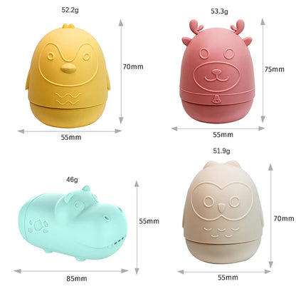 Baby Bath Toys Animal Cute Shape Toddler Water Toys Swim Bathroom Baby Silicone Sprinkler Bathtub Animal Toy Infant Kids Boys