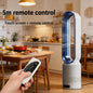 Smart Bladeless Fan with Remote Control 8 Wind Speeds Intelligent Timing 90° Oscillation Quiet Air Cooler for Home Bedroom
