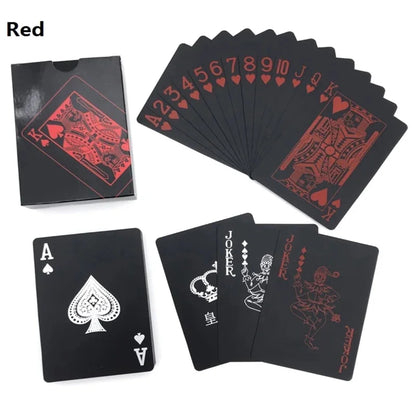 Aukštos kokybės 1 komplektas juodų folijuotų pokerio kortų, atsparios vandeniui, riboto leidimo kolekcijos magiškos pokerio kortos, kūrybiška dovana