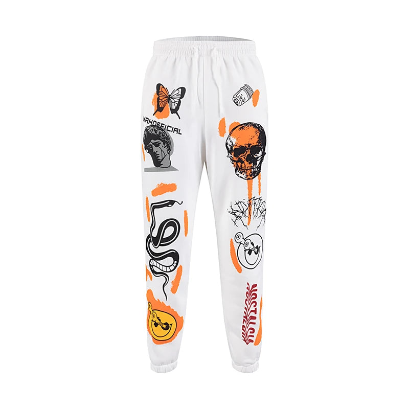 2025 Women Sweatpants Joggers Y2K Harajuku Cartoon Skull Printed Streetwear Sweatpants Pants Casual High Waist Sweatpants Y2K