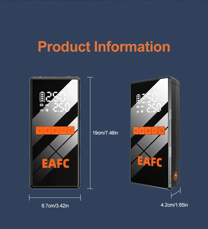 EAFC 1200A Car Jump Starter Air Pump Portable 2 in 1 Air Compressor Multi-function Tire Inflator Auto Portable Battery Starter