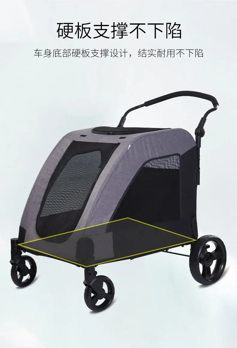 2027functional medium and large pet carts for outdoor travel, large size walking dog carts, portable and foldablePet Strollers