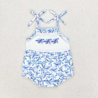 Wholesale Baby Girl Newborn Birthday Balloons Romper Bubble Embroidery Pink Plaid Bows Jumpsuit Kids Toddler Summer Clothes