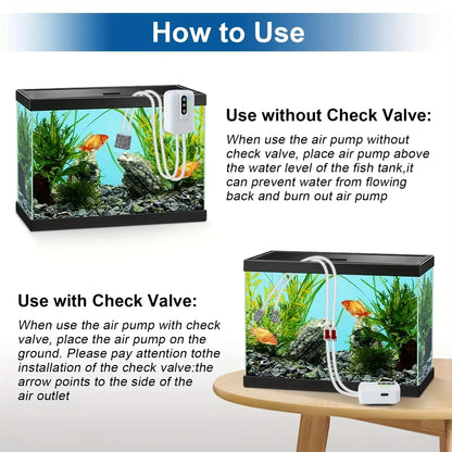 Air Pump With Adjustable Air Volume 2 Working Modes Portable Oxygen Aerator Pump For Fishing Aquarium Fish Tank