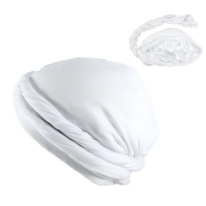 2022 New Elastic Men's Turban Hat Satin Lining Stretchy Men Bandana Indian Cap Fashion Male Hip Hop Caps Headband Biker Headwrap