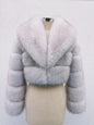 ZADORIN Luxury Big Collar Spliced Cropped Faux Fur Coat Woman Clothing Thicken Furry Faux Fur Jacket Winter Fur Coats Top Mujer