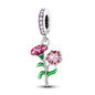 Original 925 Sterling Silver Charm Beads Clover Sunflower Tulip Carnation Pendant For Women Jewelry Fashion Gift