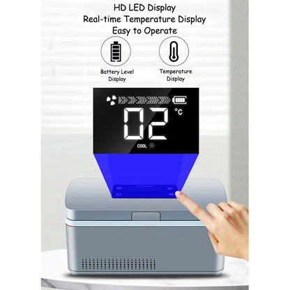 Portable Car Home Small Insulin Refrigeration Box Rechargeable Mini Fridge Cool Box Cooler for Drug Auxin Injection Pen Eye Drop