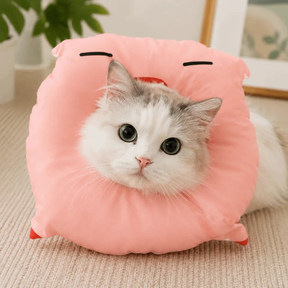 Adjustable Cat Elizabethan Collar Cartoon Comfortable Pet Protective Cone Collar Soft Lightweight Anti-licking Collar