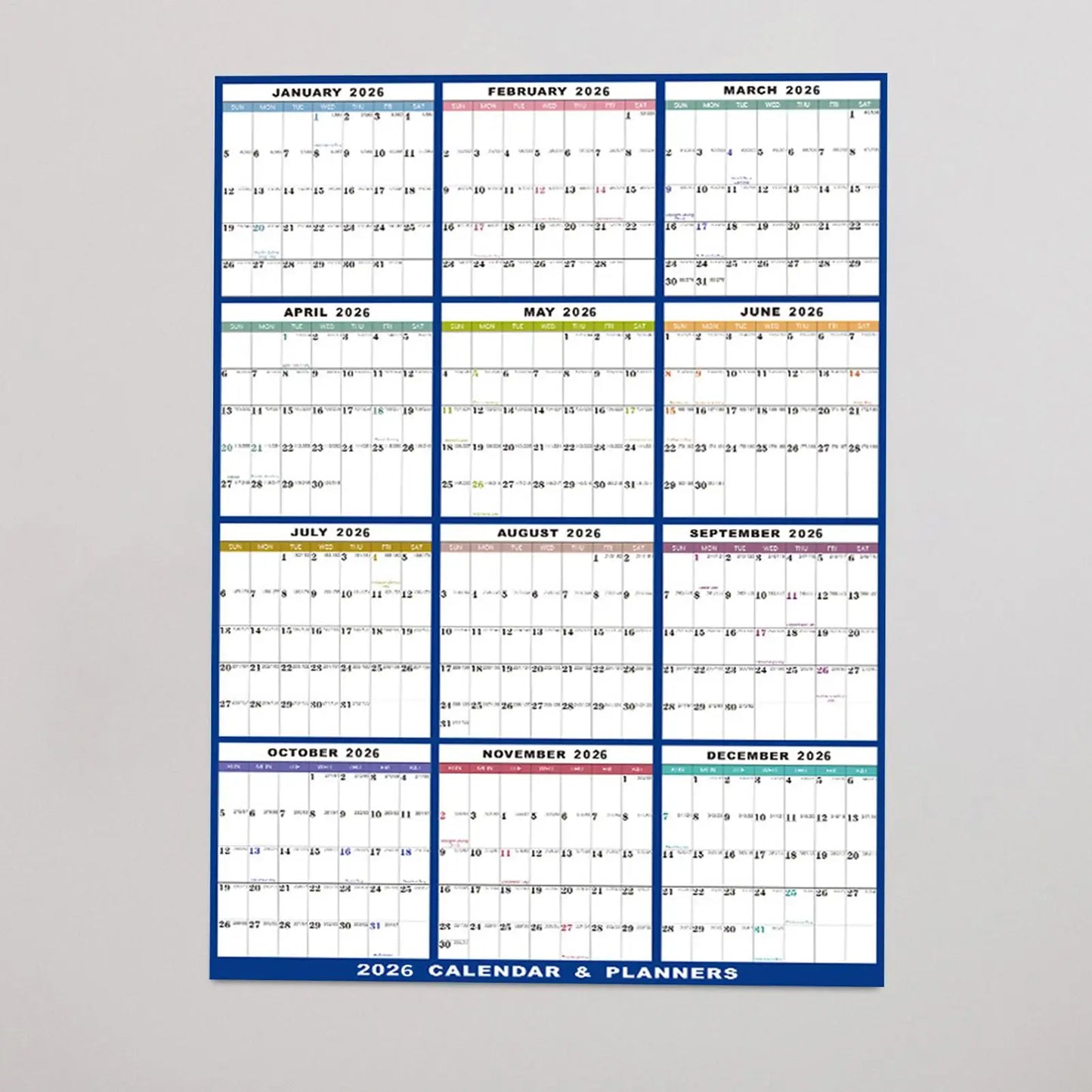 Large Dry Erase Calendar for Wall 2026 Wall Calendar 12 Month 24 X 36 Inch Yearly Schedule Organizer for Indoor Home Fridge