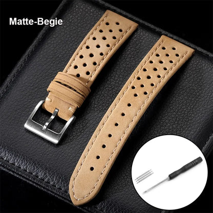 Breathable Leather Strap Men Women Universal Cowhide Watchband Business Wristbelt Band Sport Bracelet Accessories 18mm 20mm 22mm