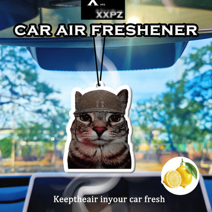 1/3pcs Helmet Cat Car Air Freshener Auto Parts Car Hanging Cute Cat with Helmet Design Sweet Aroma Gift for Friends Orange