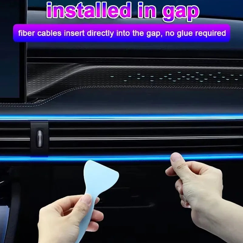 Car RGB Ambient LED Light Strip 1/2/3/4/5M APP Control USB Fiber Optic Atmosphere Lamp Neon Interior Console Decoration Lights