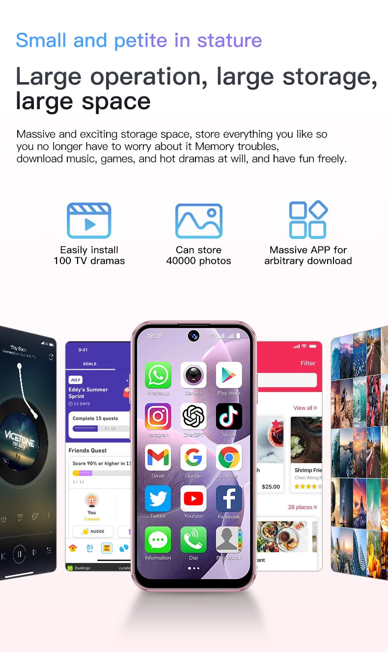 SOYES XS19 3G Mini Smartphone Android 10.0 Dual SIM Standby 3.88 Inch HD Mobile Phone 2GB+16GB 2000mAh Small Cell Phones Face ID