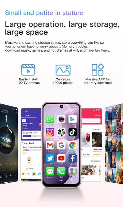 SOYES XS19 3G Mini Smartphone Android 10.0 Dual SIM Standby 3.88 Inch HD Mobile Phone 2GB+16GB 2000mAh Small Cell Phones Face ID