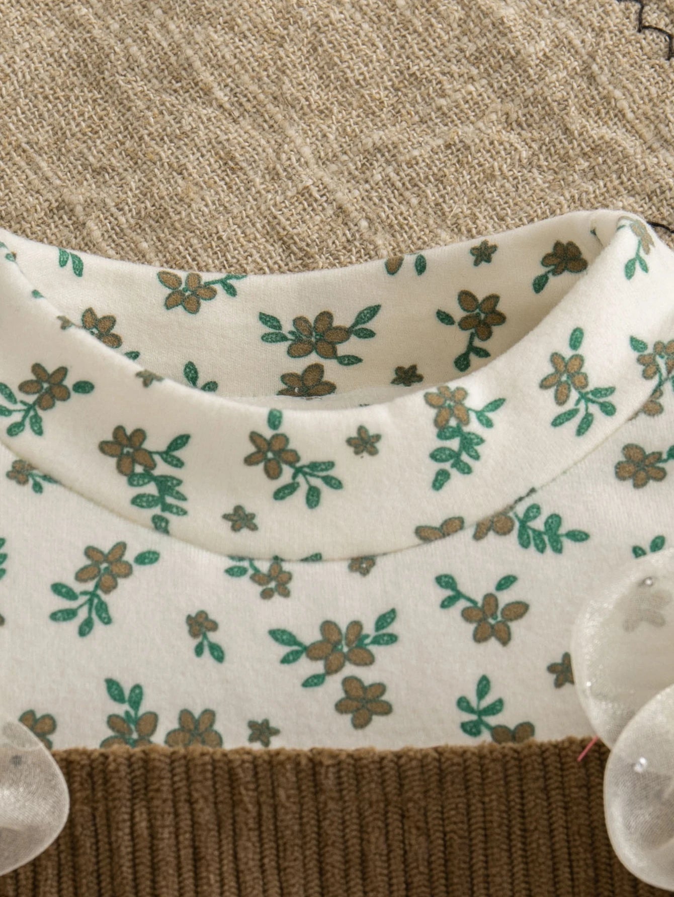 Retro Floral Print Toddler Baby Dress Long Sleeve Casual Outfit Baby Girls Daily Play Clothes Comfortable Baby Wear
