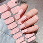 16Tips UV Semi-Cured Gel Nail Wraps Sticker 5D Pure Color Full Cover UV Lamp Gel Sticker Long-Lasting Nail Extension Patch Strip