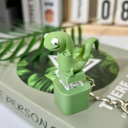 Luminous Sound Lizard Snake Rechargeable Decompression Button Emits Luminous Snake Keychain Press Decompression Sound Pendant