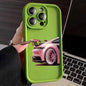 Fashion Pink Car Pattern Silicone Phone Case For iPhone 17 16 15 14 13 12 11 Pro Max 17 Air XS XR 7 8 Plus 16e Shockproof Cover