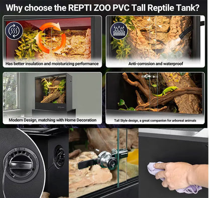 Eco-Friendly Durable PVC 120 Gallon Large 4x2x2 Reptile Feeding Enclosure Cage