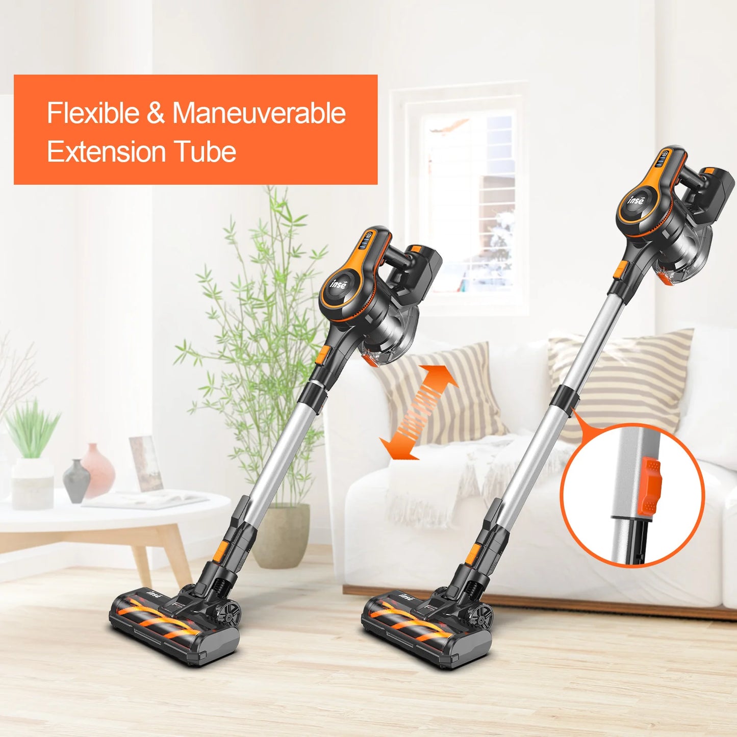 Cordless Vacuum Cleaner, 80000Pa/300W,65 Mins Runtime, 1.2L Dust Cup. Equipped with Digital Display, Anti-Tangle Brush, Self-Standing Design & Wall Charging Dock. 4-Layer Filtration, Ultra-Quiet Operation. Ideal for Pet Hair,