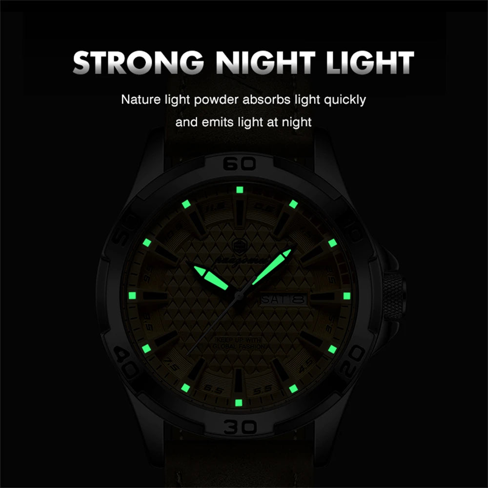 PAAZOMU Man Luxury Brand Watch Waterproof Luminous Date Week Men's Quartz Wristwatch Stainless Steel Fashion Sports Men Watches
