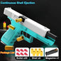 Mechanical G17 Soft Bullet Toy Gun Shell Throwing Continuous Firing Launcher Model Outdoor Sports Shooting Games for Children