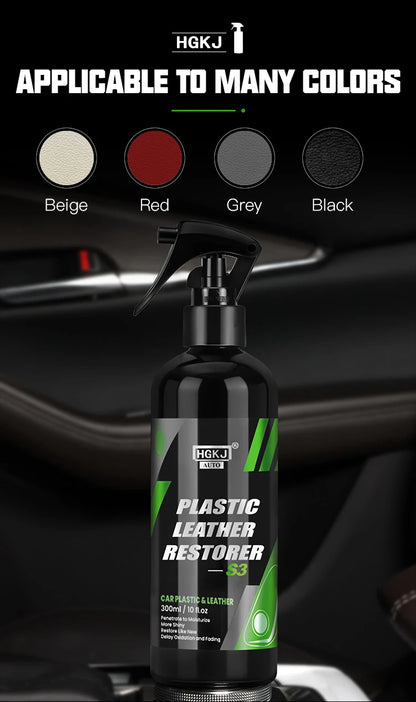 Car Plastic Leather Restorer Spray Polish Cleaner Coating Agent  Back To Black More Gloss Car Cleaning Products S3