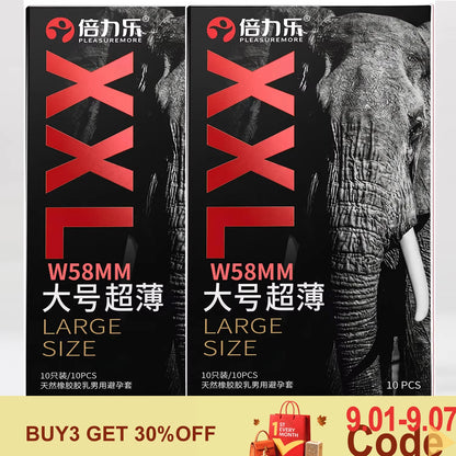XXL Size Condoms  58mm Width Men Latex Condom Safe Contraception Protection Adult Sex Products Intimate Care