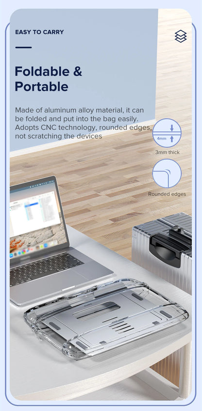 llano Laptop Stand ipad stand computer stand Aluminum Alloy Portable Adjustable Desktop Notebook Holder for 7-17.3 inch