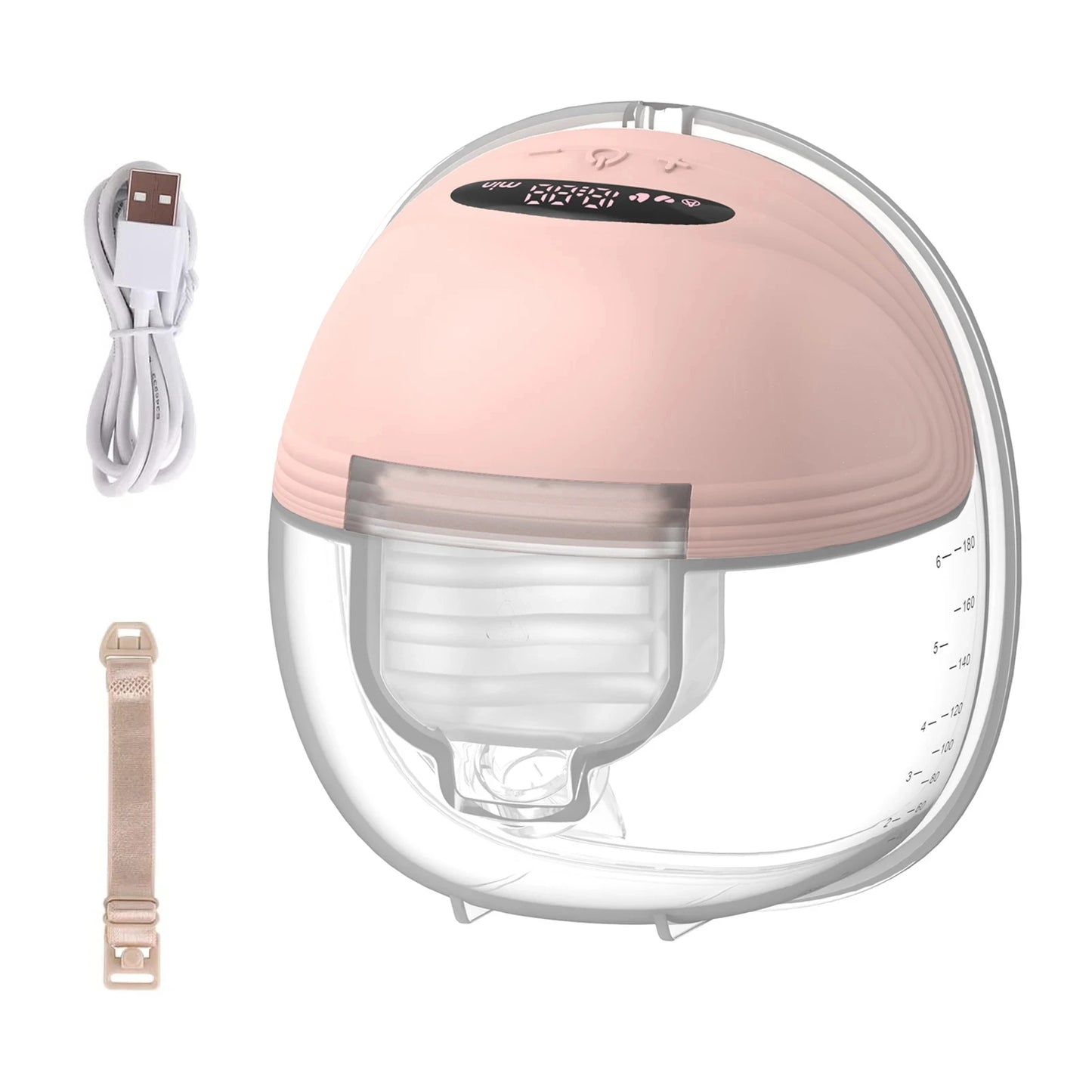 Wearable Breast Pump Super Silent Hands Free Electric Breast Pump Comfort Milk Collector for Breastfeeding with 24mm Flange