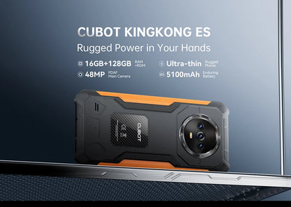 Ultra-thin Rugged Android Smartphone Cubot King Kong ES, 6.56" 90Hz Screen, 16GB RAM(6GB+10GB), 128GB ROM, 48MP Camera, 4G Phone