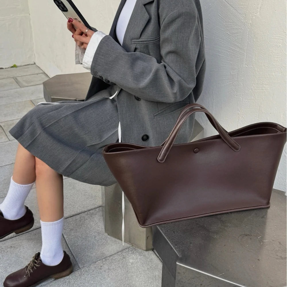 Women's Canvas Leather Totes Handbag Commuting Shoulder Crossbody Armpit Bag Leisure Versatile Casual Chic Stylish Clutch