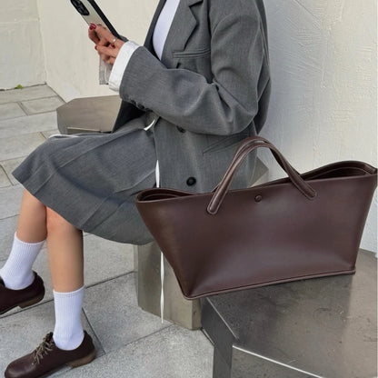 Women's Canvas Leather Totes Handbag Commuting Shoulder Crossbody Armpit Bag Leisure Versatile Casual Chic Stylish Clutch