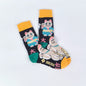 1 Pair Cartoon Lucky Cat AB Style Personalized Fashion Men's Mid-calf Socks Suit In All Seasons