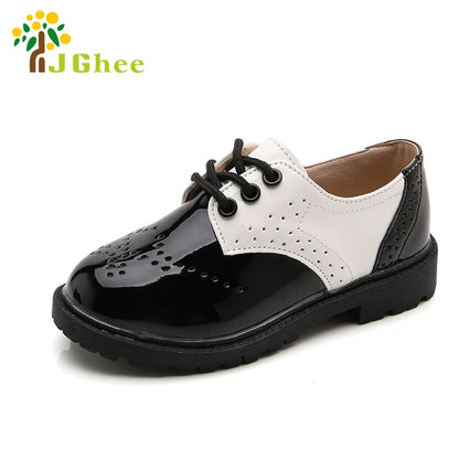 New Spring Summer Autumn Kids Shoes For Boys Girls British Style Children's Casual Sneakers PU Leather Fashion Shoes Formal Soft