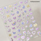 5D Pink White Black Bowknot Ribbon Pearl Sweet Bow Nail Sticker Adhesive Nail Art Decoration Parts Stickers Manicure Decals