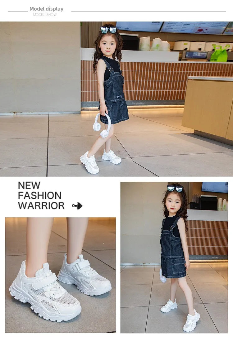 Kid Sneakers Sport Shoes for Boys Fashion Leather Children Breathable Mesh Comfort Shoes Casual Walking Outdoor Running Shoes