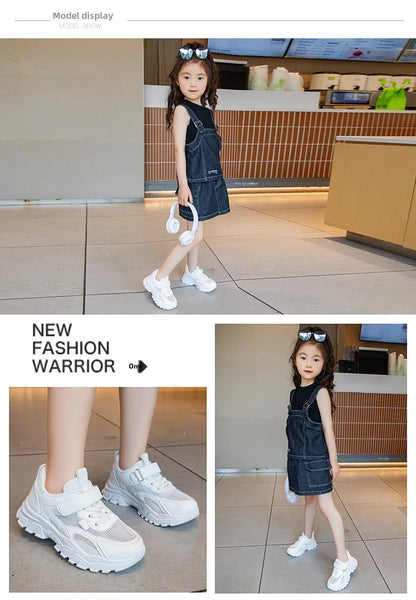 Kid Sneakers Sport Shoes for Boys Fashion Leather Children Breathable Mesh Comfort Shoes Casual Walking Outdoor Running Shoes
