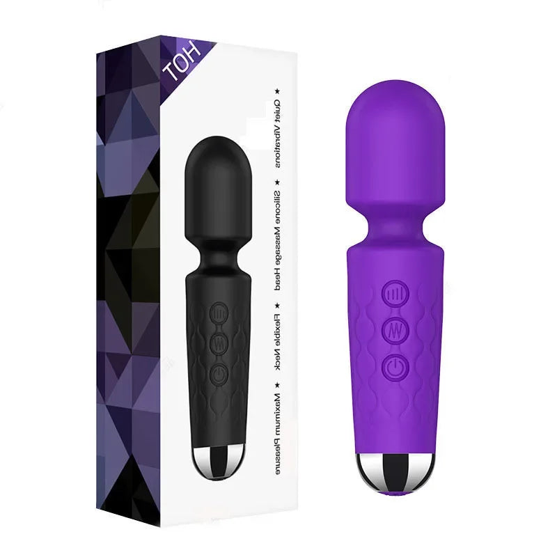 AV Vibrator Wand Personal Massager Clit Stimulator Sex Toy for Women 20 Patterns 8 Speeds Rechargeable Mini Vibrators Adult Toys