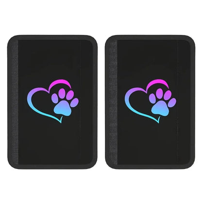 2pcs Of Heart-Shaped Dog Paw Printed Plush Car Seat Belt Shoulder Pads, Soft And  Comfortable, Suitable For All Cars