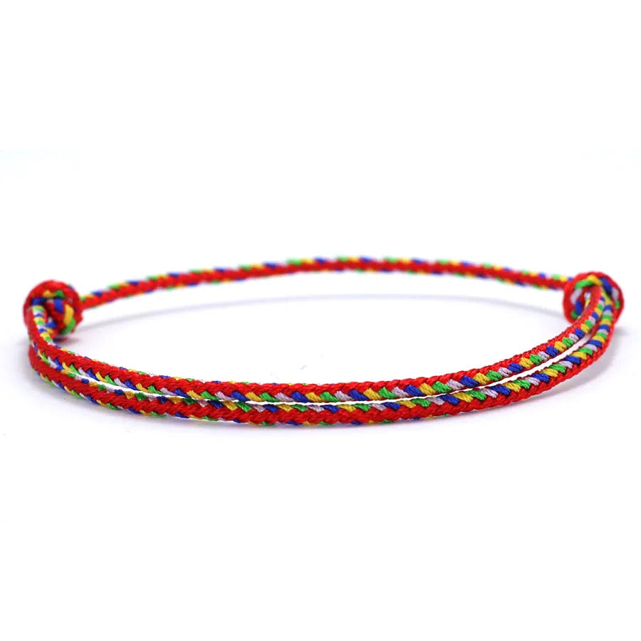 Minimalist Handwoven Rope Bracelet Unisex Sliding Adjustable 4 Styles Chroma 2mm Ethnic Cord Braclet Couple Casual Daily Jewelry