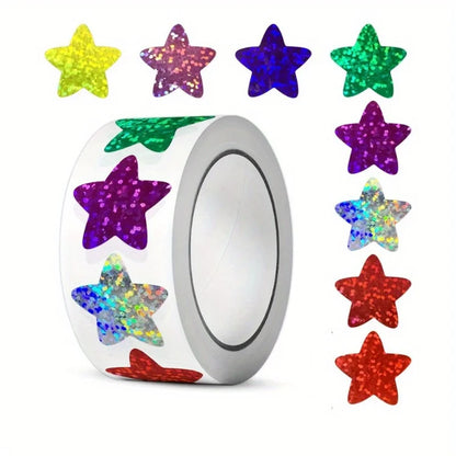 Colorful Star Stickers for Kids Reward School Classroom Adhesive Holographic Star Stickers for Teachers DIY Craft