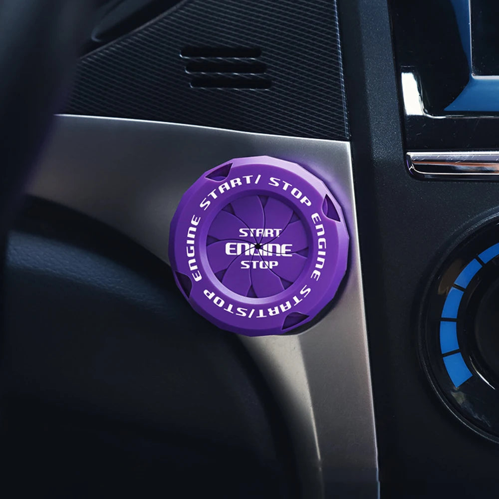 1PC Universal Car Onekey Start Stop Button Cover Car Decoration Black Red Purple Engine Ignition Start Switch Protective Cover