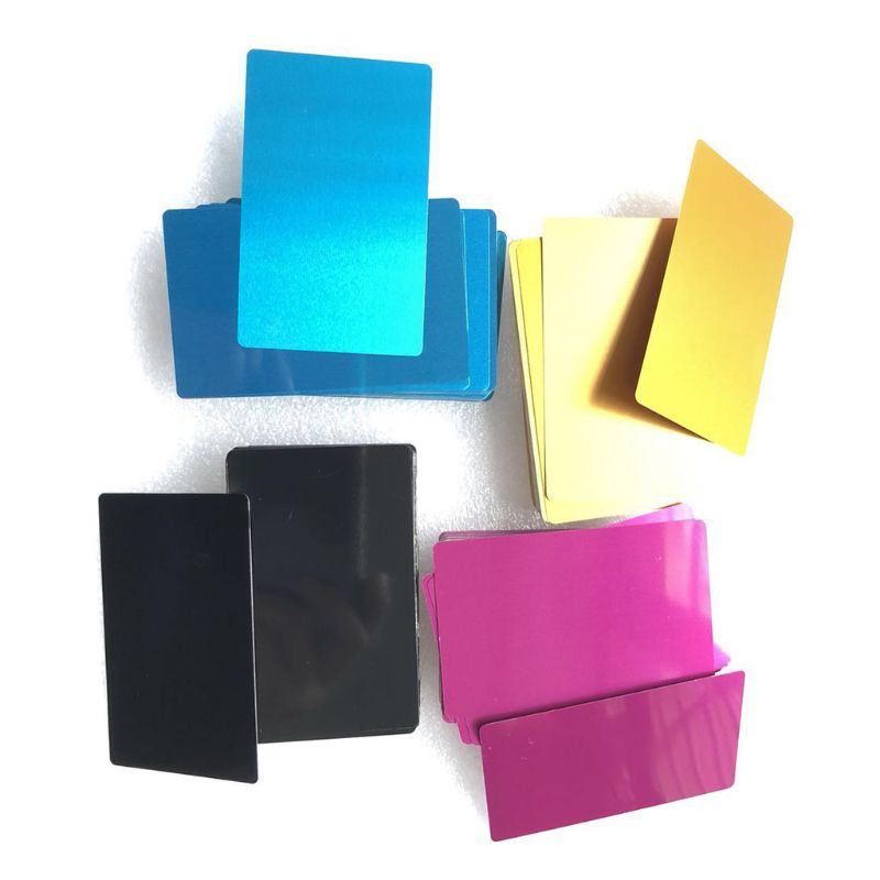 100 Pack Thick 0.18mm Business Cards Blanks Colored Finish Aluminum Metal Cards