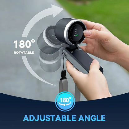 Portable Handheld Turbo Fan, 5 Gear Wind, USB-C Rechargeable Fan, Up to 10 Working Hours, 3 IN 1 Hand Fans with Air Turbo Tech