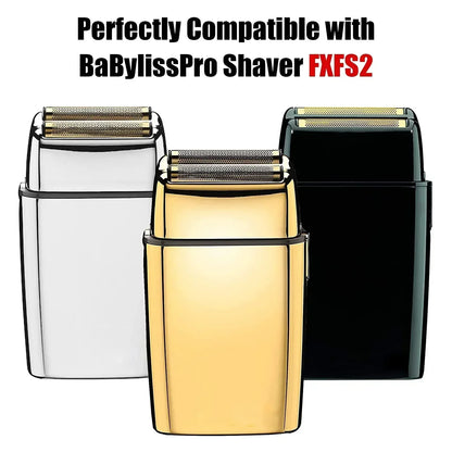 Replacement Head Foil and Cutters Blade Compatible with BaBylissPRO Double FXFS2 Metal Electric Shaver Razor, For BaByliss Razor
