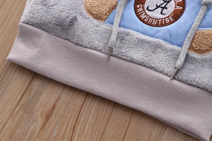 Baby Boy Winter Sets Plush Hooded Jacket 2pcs Children's Casual Outfit Suits Kids Arctic Velvet Tracksuit Toddler Girl Clothing