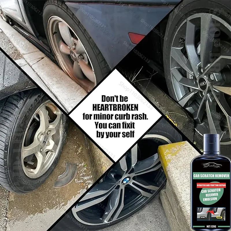 Car Wheel Rim Scratch Refurbishment Paste, Tire Rim Scratch Paint Repair Paste - Black And White Silver Aluminum Alloy Rim